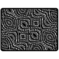 Black And White Abstract Tribal Print Double Sided Fleece Blanket (large)  by dflcprintsclothing