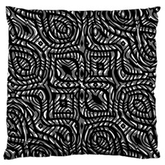 Black And White Abstract Tribal Print Large Flano Cushion Case (one Side) by dflcprintsclothing