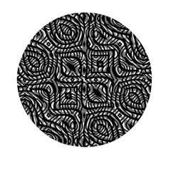 Black And White Abstract Tribal Print Mini Round Pill Box by dflcprintsclothing