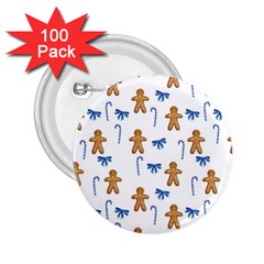 Gingerbread Man And Candy 2 25  Buttons (100 Pack)  by SychEva