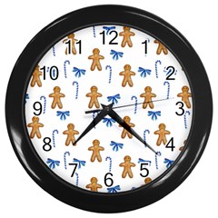 Gingerbread Man And Candy Wall Clock (black) by SychEva