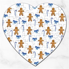 Gingerbread Man And Candy Jigsaw Puzzle (heart) by SychEva