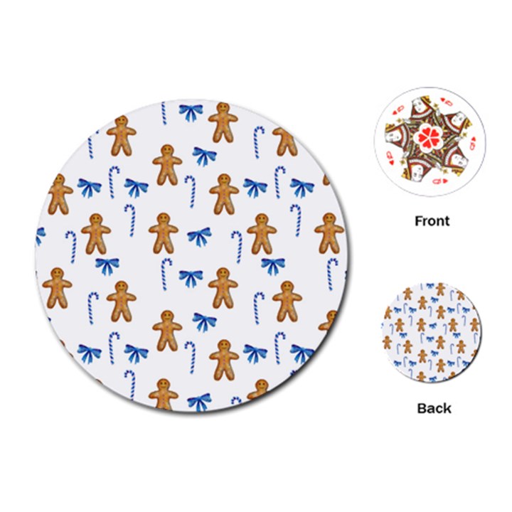 Gingerbread Man And Candy Playing Cards Single Design (Round)