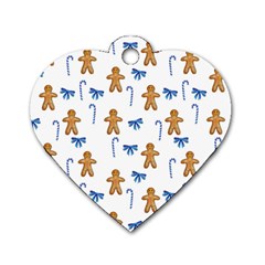 Gingerbread Man And Candy Dog Tag Heart (two Sides) by SychEva