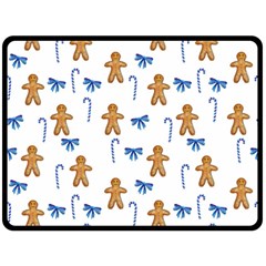 Gingerbread Man And Candy Fleece Blanket (large)  by SychEva