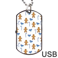 Gingerbread Man And Candy Dog Tag Usb Flash (one Side) by SychEva