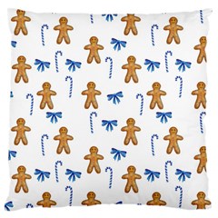 Gingerbread Man And Candy Large Cushion Case (one Side) by SychEva