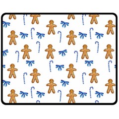 Gingerbread Man And Candy Double Sided Fleece Blanket (medium)  by SychEva