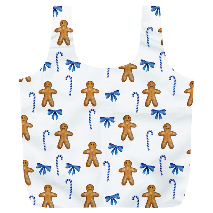 Gingerbread Man And Candy Full Print Recycle Bag (XL)