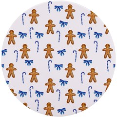 Gingerbread Man And Candy Uv Print Round Tile Coaster by SychEva