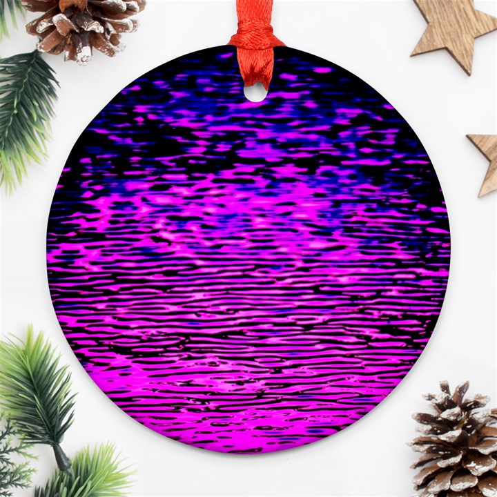 Magenta Waves Flow Series 1 Ornament (Round)