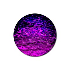 Magenta Waves Flow Series 1 Rubber Round Coaster (4 Pack) by DimitriosArt