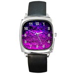 Magenta Waves Flow Series 1 Square Metal Watch Front