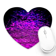 Magenta Waves Flow Series 1 Heart Mousepads by DimitriosArt