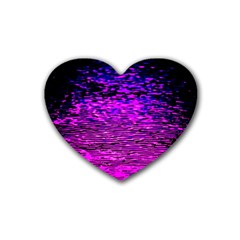 Magenta Waves Flow Series 1 Rubber Heart Coaster (4 Pack) by DimitriosArt