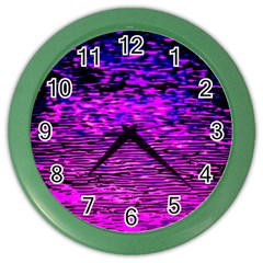 Magenta Waves Flow Series 1 Color Wall Clock by DimitriosArt