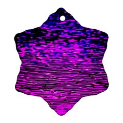 Magenta Waves Flow Series 1 Snowflake Ornament (two Sides) by DimitriosArt