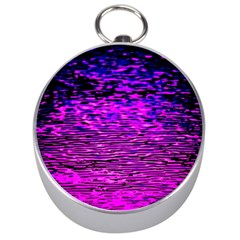 Magenta Waves Flow Series 1 Silver Compasses by DimitriosArt