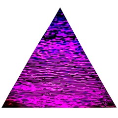 Magenta Waves Flow Series 1 Wooden Puzzle Triangle by DimitriosArt