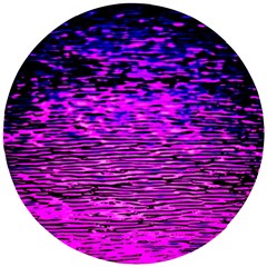 Magenta Waves Flow Series 1 Wooden Puzzle Round by DimitriosArt