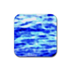 Blue Waves Flow Series 5 Rubber Coaster (square) by DimitriosArt