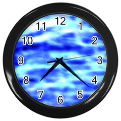 Blue Waves Flow Series 5 Wall Clock (black) by DimitriosArt