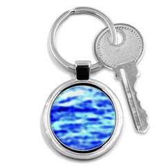 Blue Waves Flow Series 5 Key Chain (round) by DimitriosArt