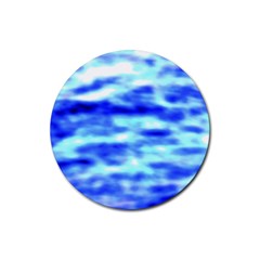 Blue Waves Flow Series 5 Rubber Coaster (round) by DimitriosArt