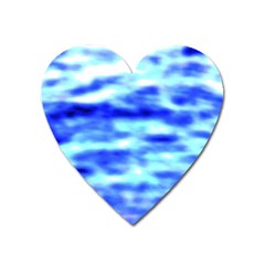 Blue Waves Flow Series 5 Heart Magnet by DimitriosArt