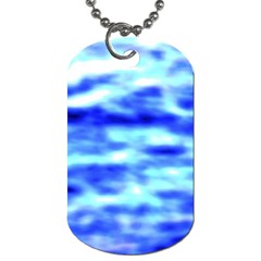 Blue Waves Flow Series 5 Dog Tag (two Sides) by DimitriosArt