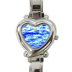 Blue Waves Flow Series 5 Heart Italian Charm Watch by DimitriosArt