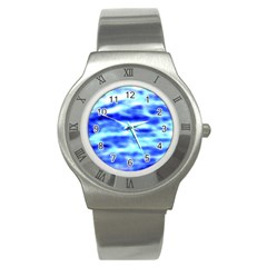 Blue Waves Flow Series 5 Stainless Steel Watch by DimitriosArt