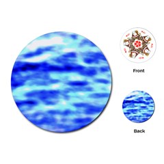 Blue Waves Flow Series 5 Playing Cards Single Design (round) by DimitriosArt