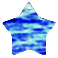 Blue Waves Flow Series 5 Star Ornament (two Sides) by DimitriosArt