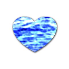 Blue Waves Flow Series 5 Rubber Heart Coaster (4 Pack) by DimitriosArt