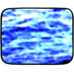 Blue Waves Flow Series 5 Fleece Blanket (mini) by DimitriosArt