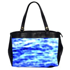 Blue Waves Flow Series 5 Oversize Office Handbag (2 Sides) by DimitriosArt