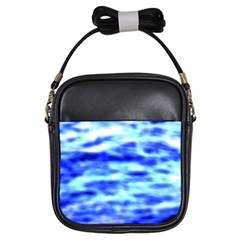 Blue Waves Flow Series 5 Girls Sling Bag by DimitriosArt