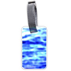 Blue Waves Flow Series 5 Luggage Tag (one Side) by DimitriosArt