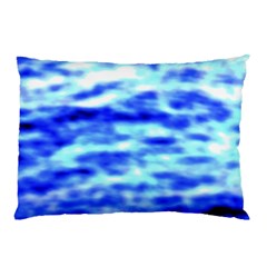 Blue Waves Flow Series 5 Pillow Case (two Sides) by DimitriosArt