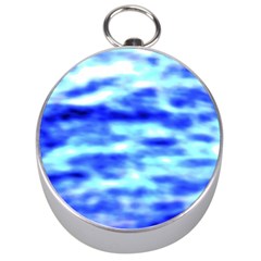 Blue Waves Flow Series 5 Silver Compasses by DimitriosArt