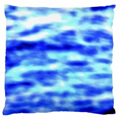 Blue Waves Flow Series 5 Standard Flano Cushion Case (one Side) by DimitriosArt