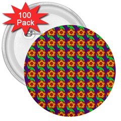 Floral 3  Buttons (100 Pack)  by Sparkle