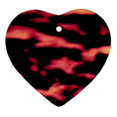 Red Waves Flow Series 5 Ornament (heart) by DimitriosArt