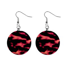 Red Waves Flow Series 5 Mini Button Earrings by DimitriosArt