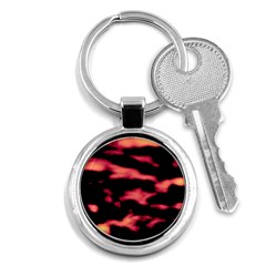 Red Waves Flow Series 5 Key Chain (round) by DimitriosArt