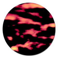 Red Waves Flow Series 5 Magnet 5  (round) by DimitriosArt