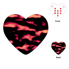 Red Waves Flow Series 5 Playing Cards Single Design (heart) by DimitriosArt