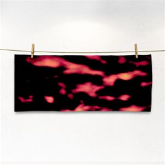 Red Waves Flow Series 5 Hand Towel by DimitriosArt