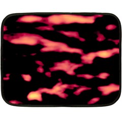 Red Waves Flow Series 5 Fleece Blanket (mini) by DimitriosArt